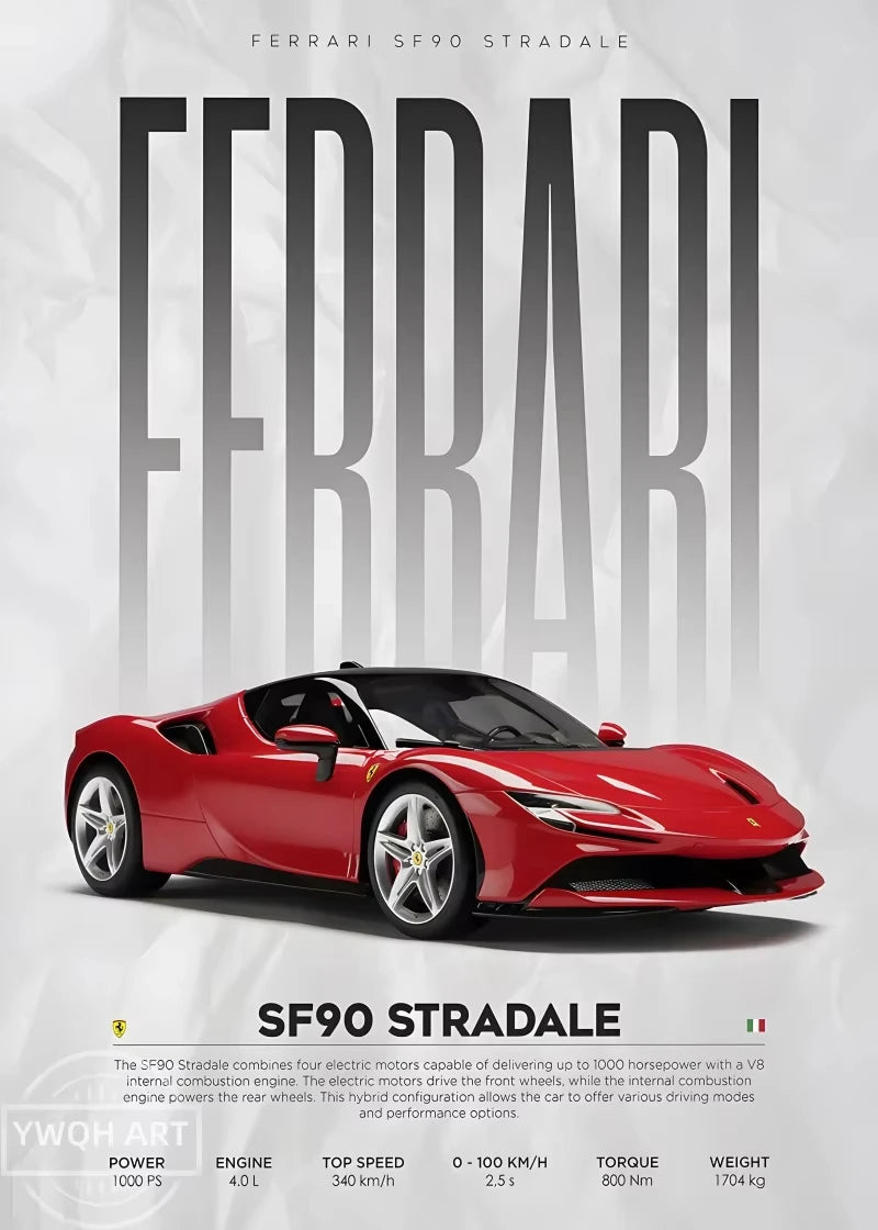 Plakat Samochodowy na Płótnie — Ikony Motoryzacji