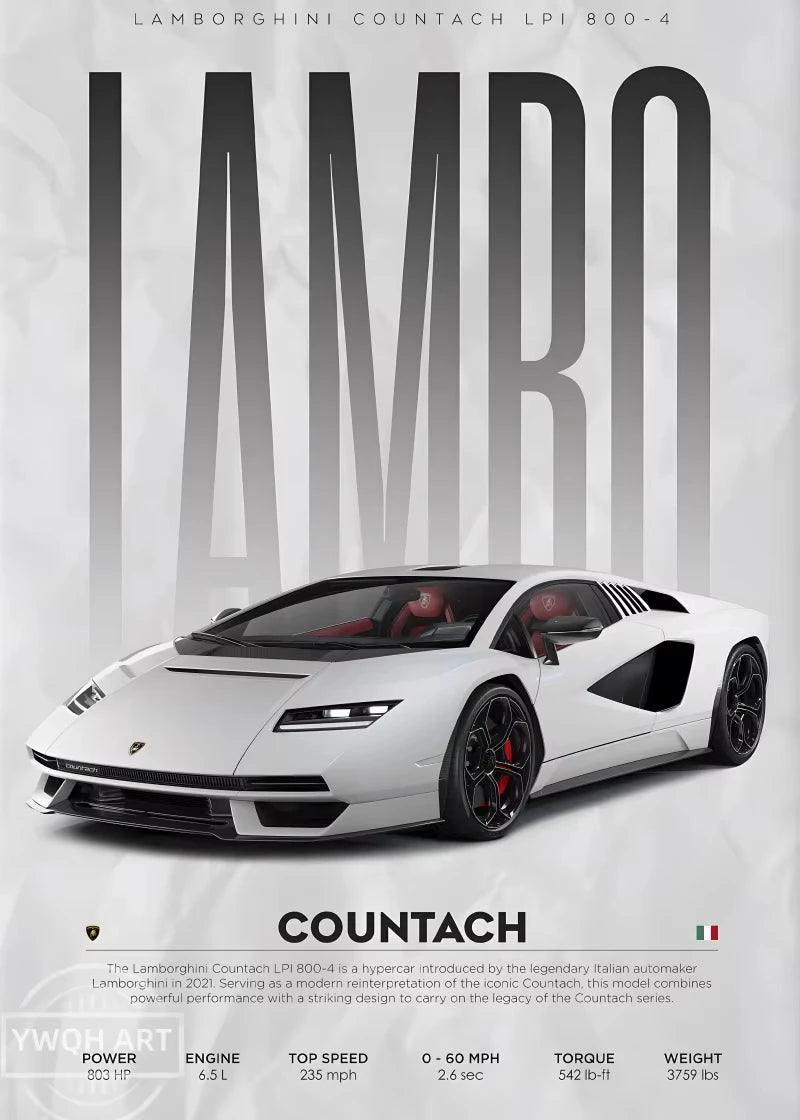 Plakat Samochodowy na Płótnie — Ikony Motoryzacji